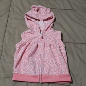 Carters pink cheetah fleece vest